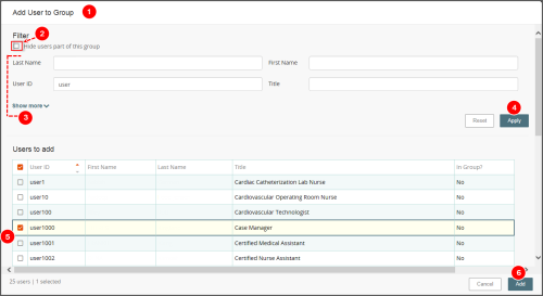 Add User to Group dialog