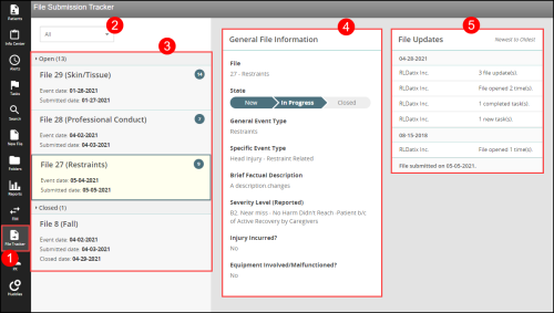 File Submission Tracker page