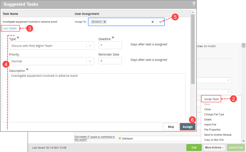 Suggested Tasks dialog box